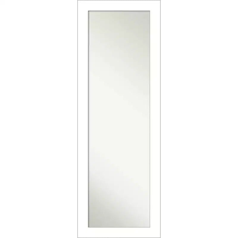 Amanti Art 18"x52" Wedge Framed On the Door Mirror White: Modern Polystyrene Frame No Assembly Required