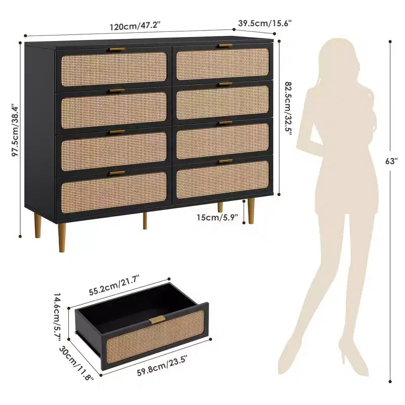 Commodes en rotin