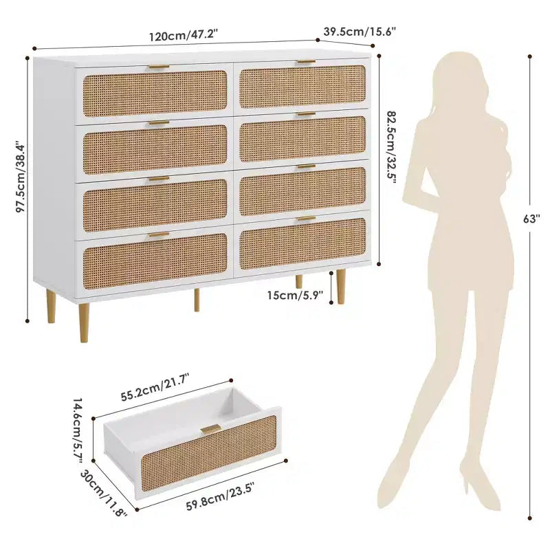 Commodes en rotin