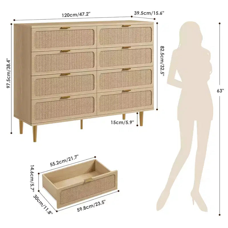 Commodes en rotin