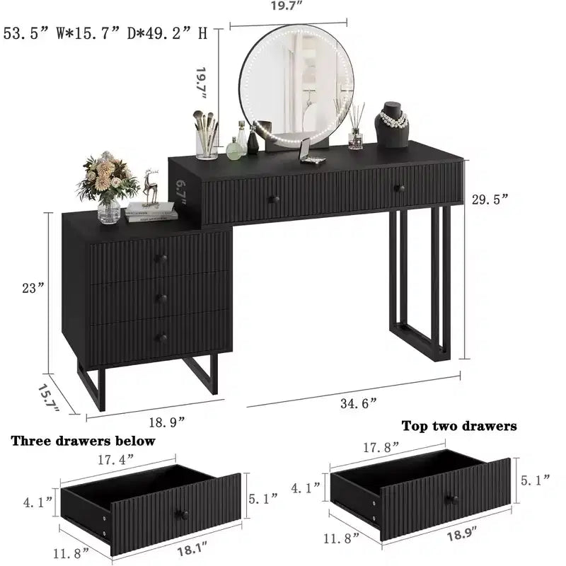 Coiffeuse avec miroir lumineux