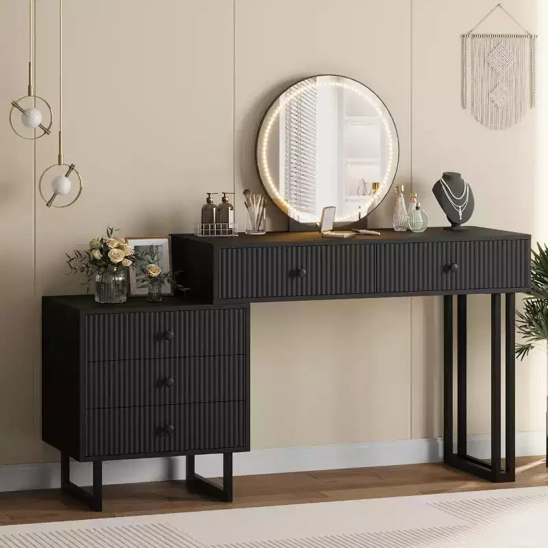 Vanity Desk with Mirror  Lights
