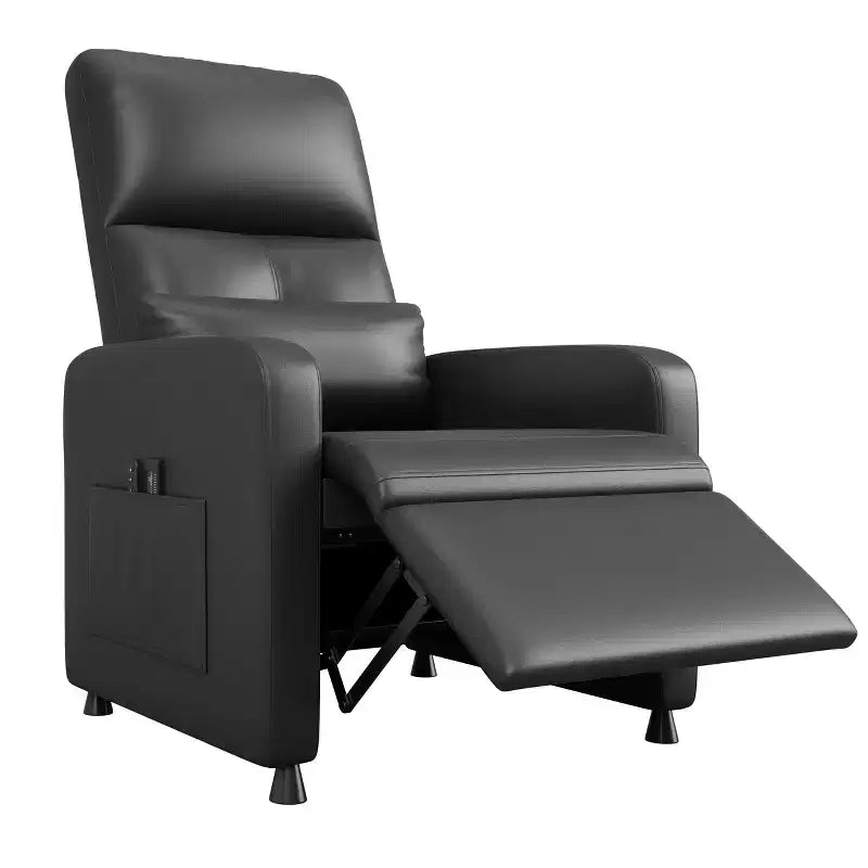 Power Recliner Chair Adjustable Electric Recliner Ergonomic Overstuffed PU Leather Single Sofa Tall Back Padded Seat Home Theater Seating