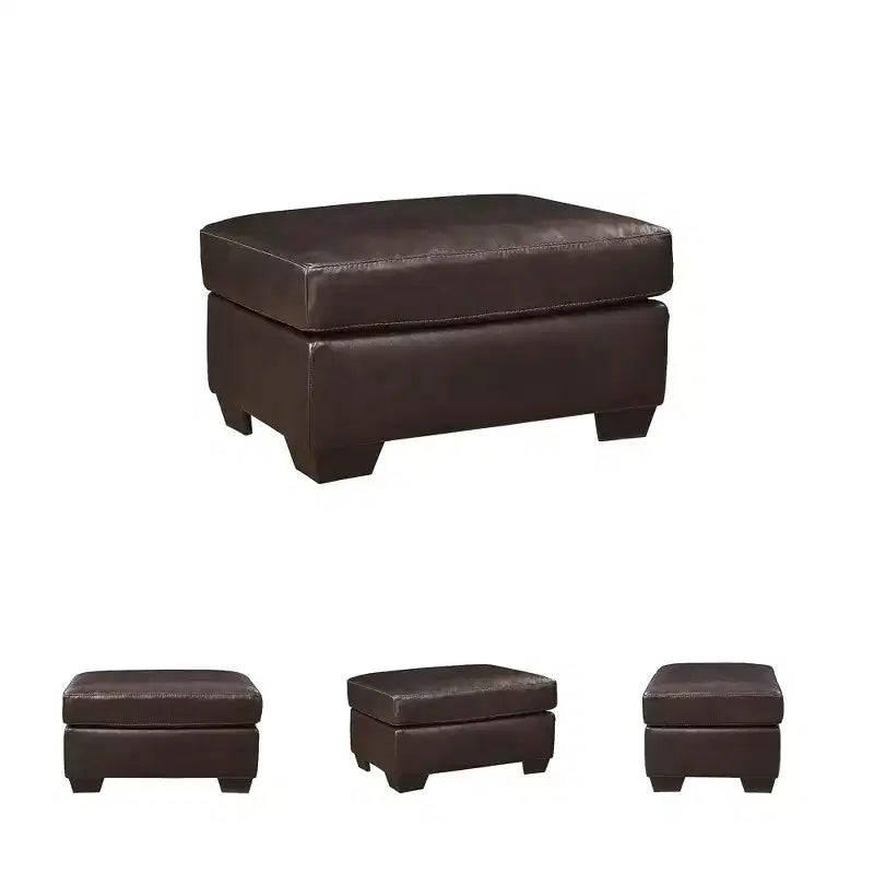 Ottoman en cuir marron foncé