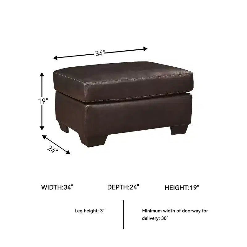 Ottoman en cuir marron foncé