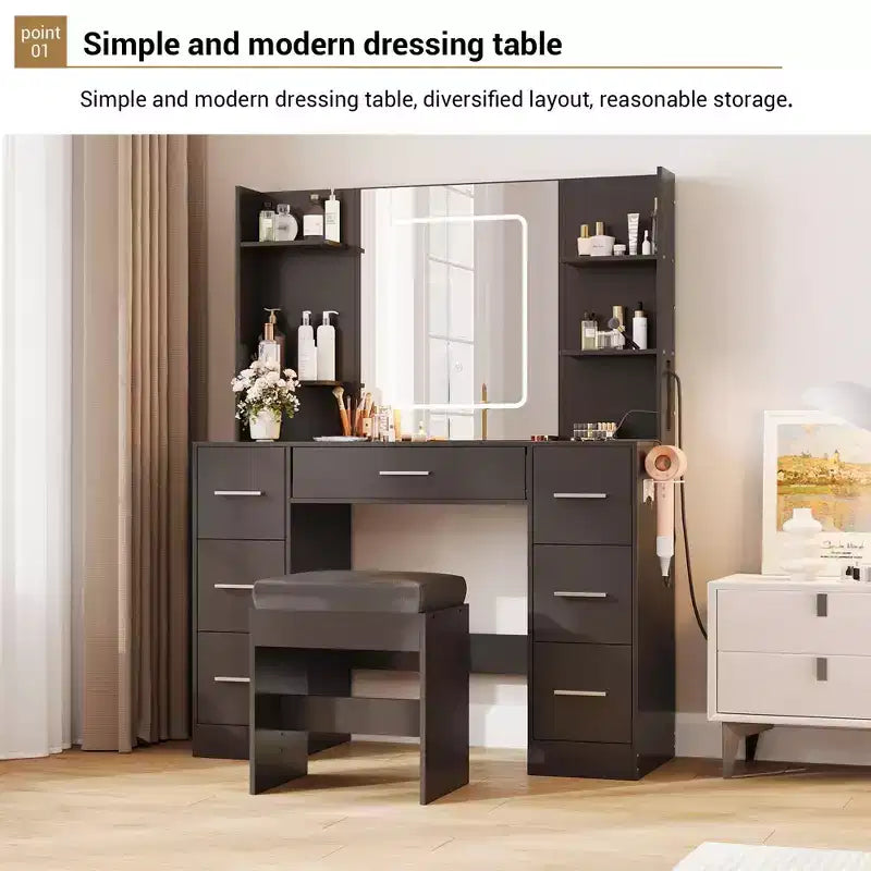 Coiffeuse avec tabouret