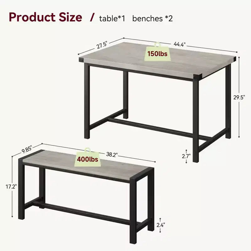 Table de salle à manger avec pieds en métal