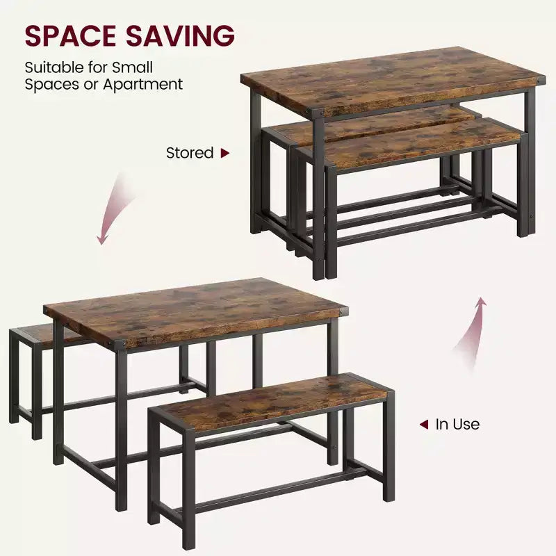 Table de salle à manger avec pieds en métal