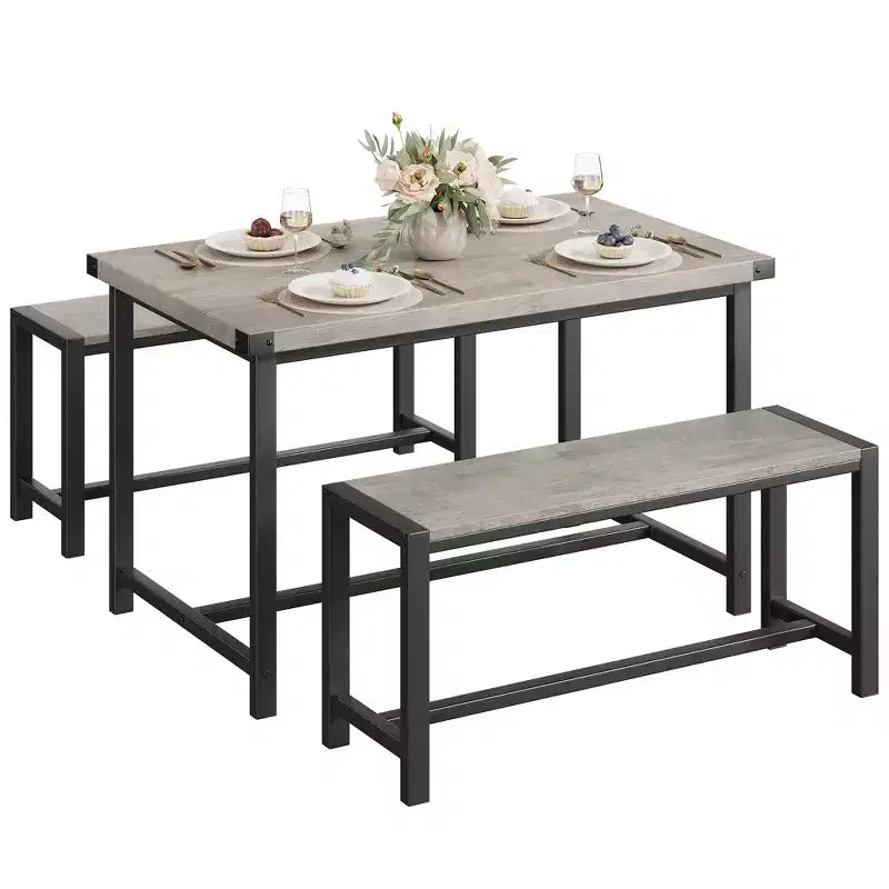 Table de salle à manger avec pieds en métal