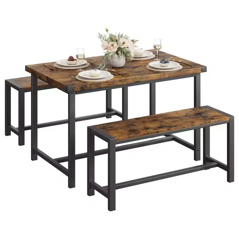 Table de salle à manger avec pieds en métal