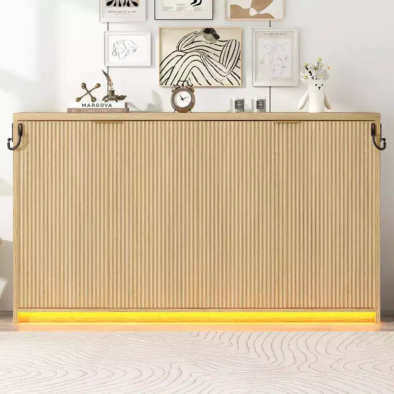 Lit armoire de rangement en bois