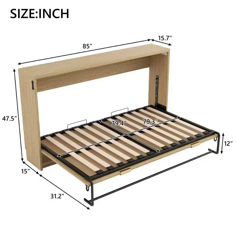Lit armoire de rangement en bois