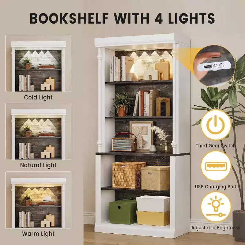 Bookshelf with Adjustable Shelves