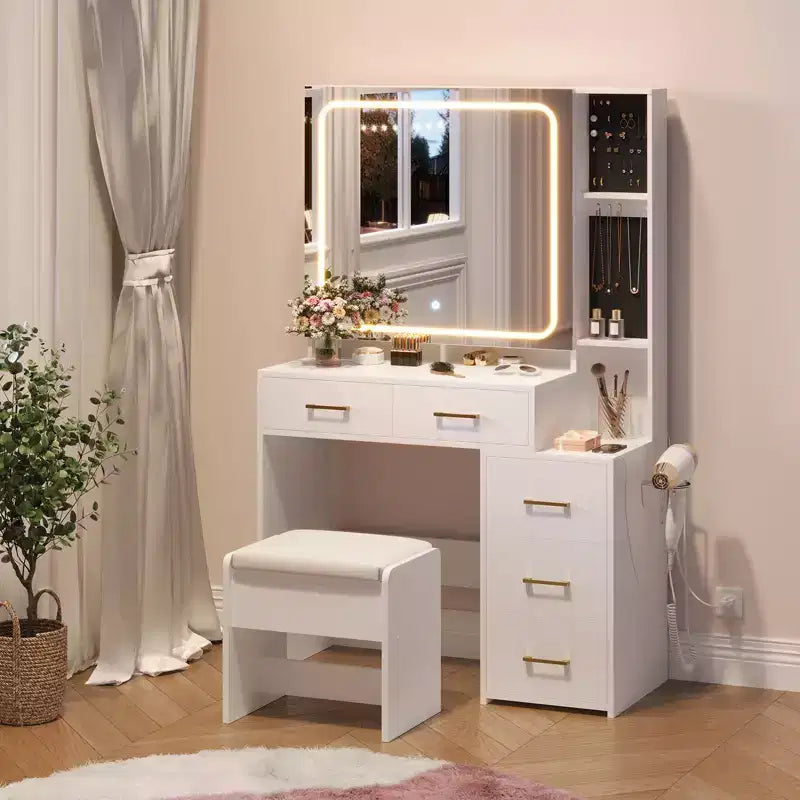 Coiffeuse robuste en panneaux de particules