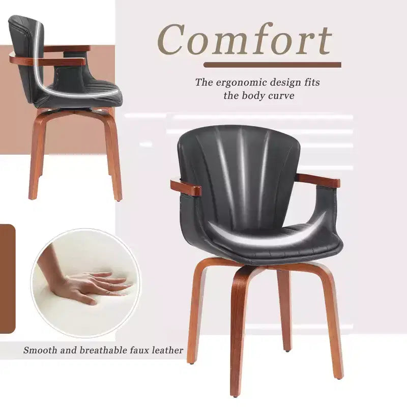 Chaises de salle à manger pivotantes en similicuir