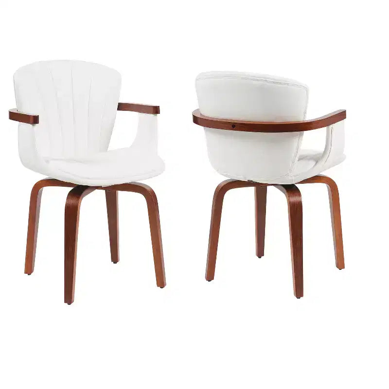 Chaises de salle à manger pivotantes en similicuir