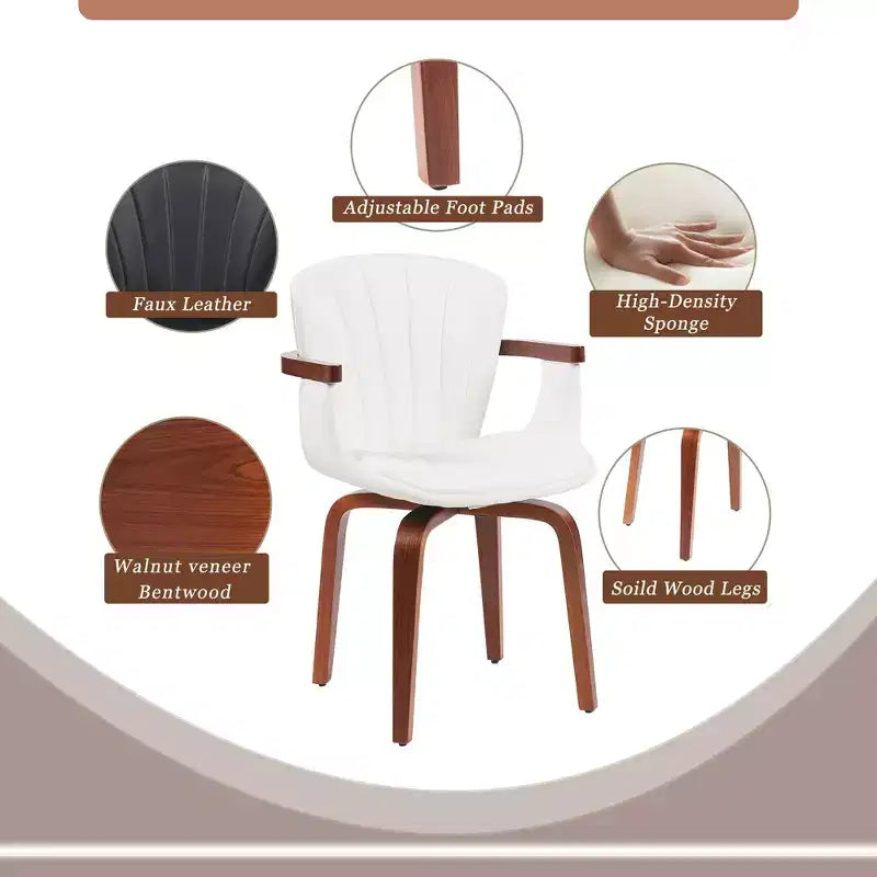 Chaises de salle à manger pivotantes en similicuir
