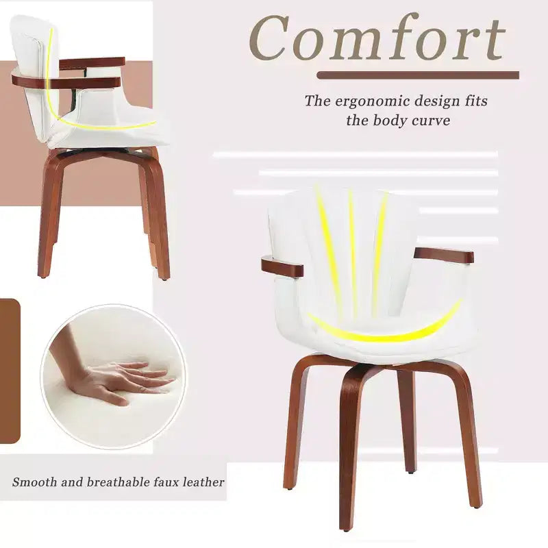 Chaises de salle à manger pivotantes en similicuir