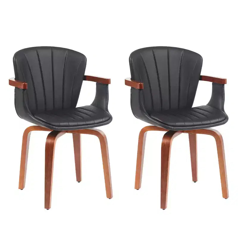 Chaises de salle à manger pivotantes en similicuir