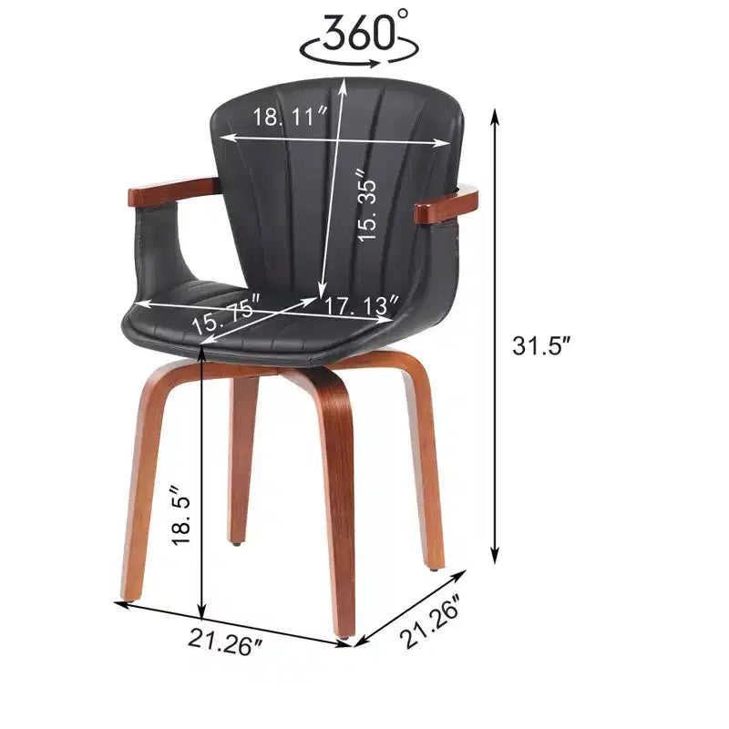 Chaises de salle à manger pivotantes en similicuir