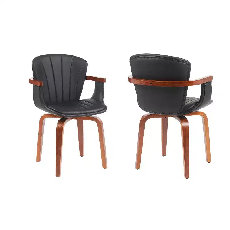 Chaises de salle à manger pivotantes en similicuir