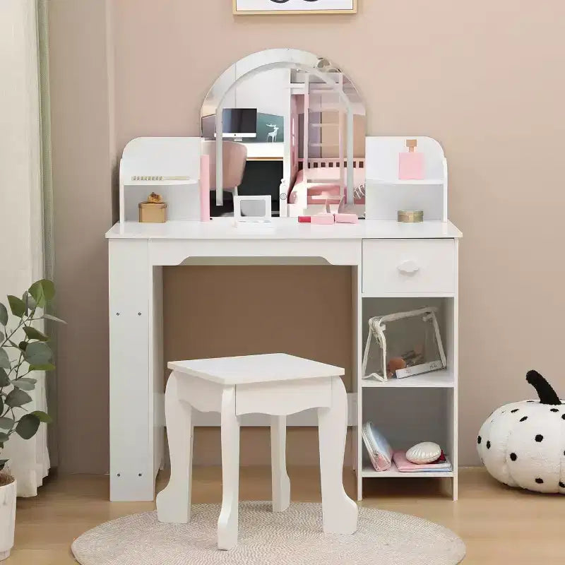 Coiffeuse et tabouret 2 en 1 pour enfants