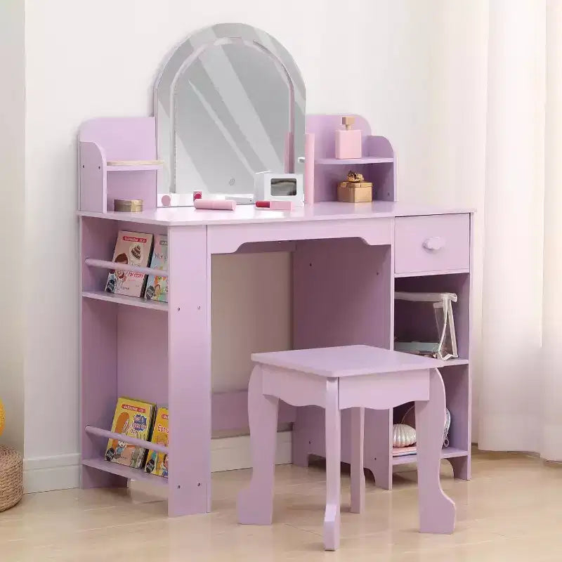 Coiffeuse et tabouret 2 en 1 pour enfants