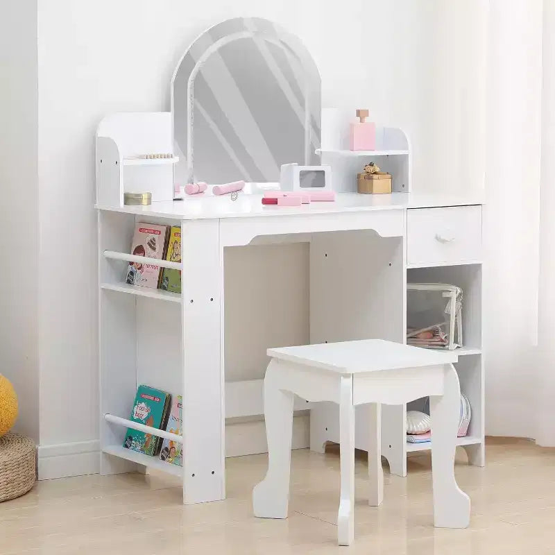 Coiffeuse et tabouret 2 en 1 pour enfants