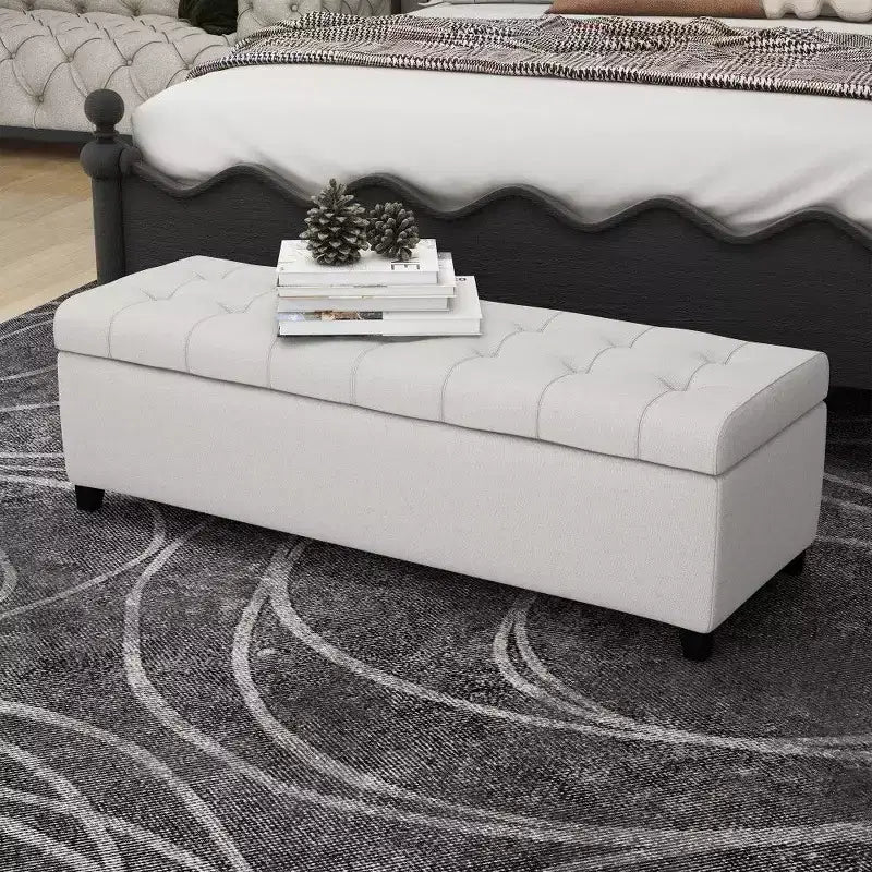 Banc coffre de rangement rembourré