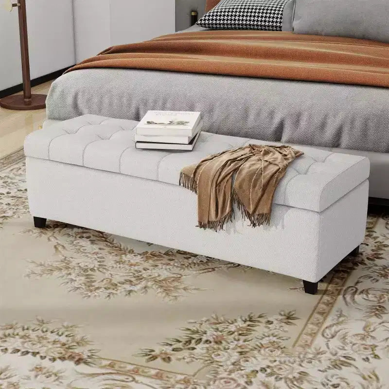 Banc coffre de rangement rembourré