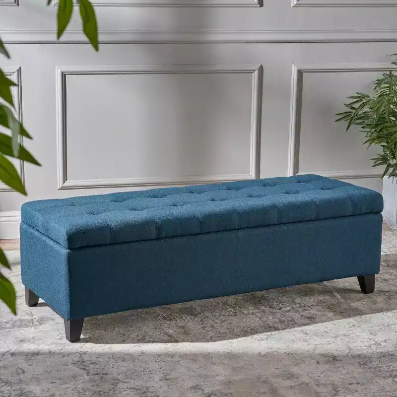 Banc coffre de rangement rembourré