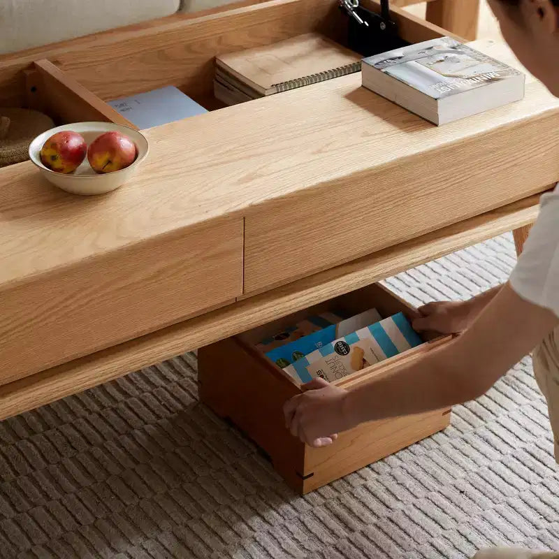 Table basse à plateau relevable en bois massif