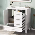 30 Bathroom Vanity With Undermount Ceramic Sink Modern Bathroom Storage Cabinet With 3 Drawers & 1 Soft Closing Door Cabinet Quick Assembly