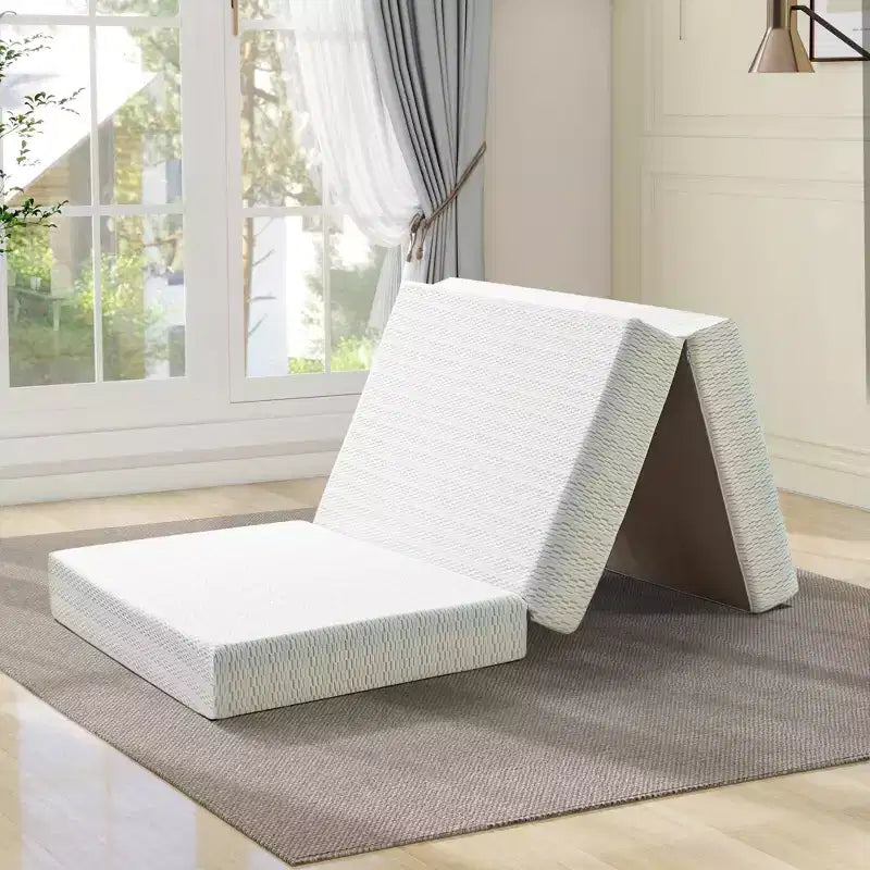 Dyonery 6 Tri-Fold Memory Foam Mattress with Washable Cover & Storage Bag Foldable Floor Mattress for Guest Bed/Dorm/Camping/Murphy Bed