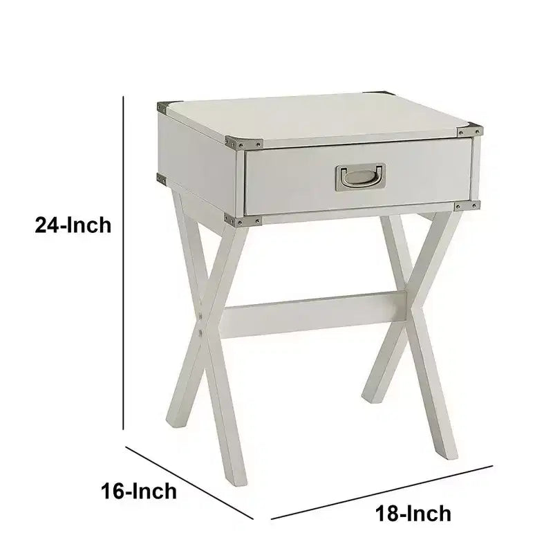 Table d'appoint carrée blanche