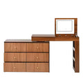 Whisen Convertible Vanity Desk with Flip-Top Mirror 6 Drawers 9 Compartments & L-Shaped Straight Layout