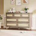 Rattan Dresser for Bedroom with 7 Drawers 47.2 in Wide Chest of Drawers
