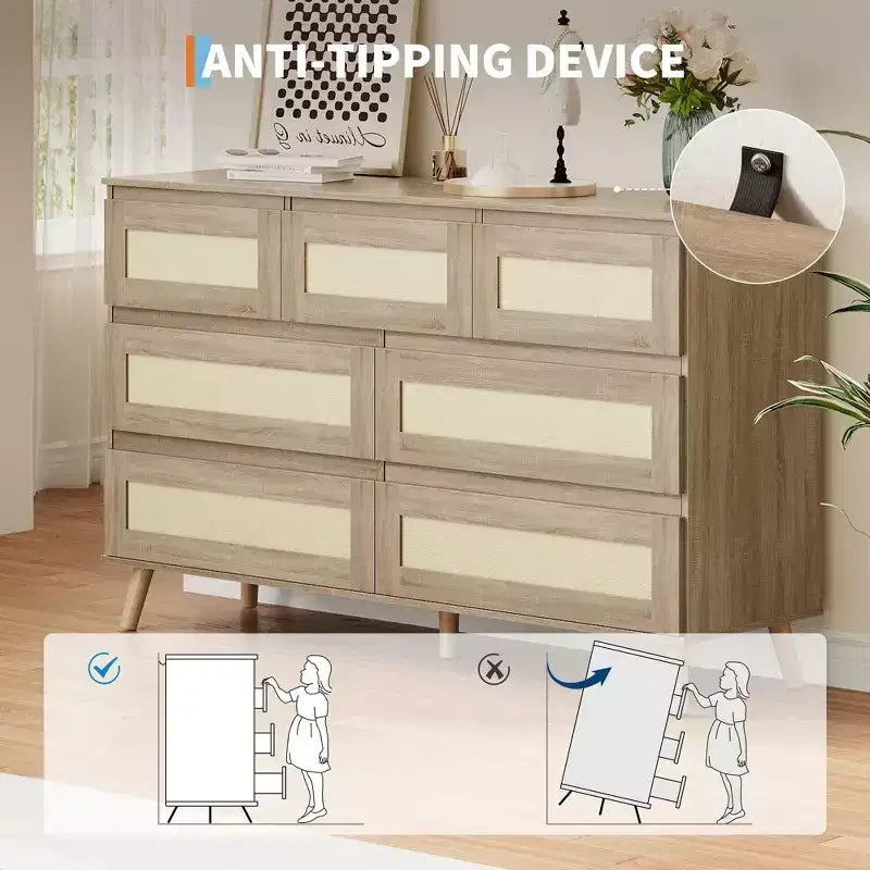 Commode en rotin