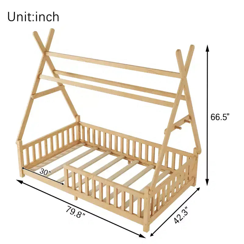 Lit de sol jumeau pour tout-petits