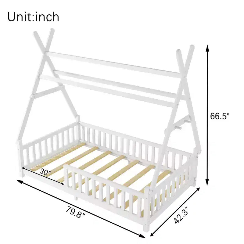 Lit de sol jumeau pour tout-petits