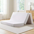 AMERLIFE 6 Inch Tri-Fold Memory Foam Mattress with Removable Washable Cover for Guests Camping Dorm & Travel White