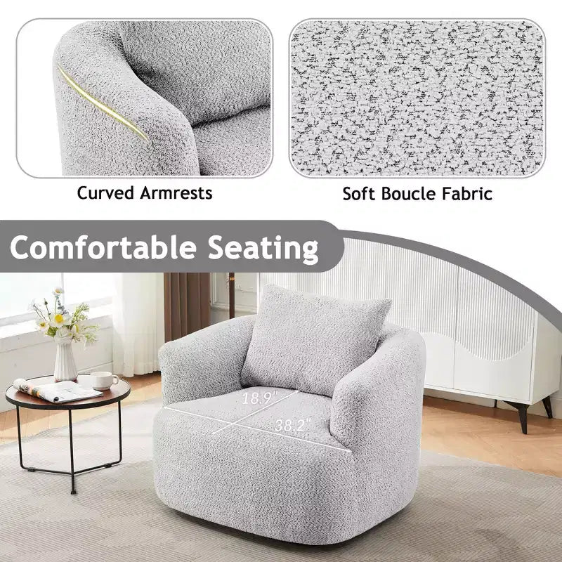 Fauteuil d'appoint pivotant rembourré