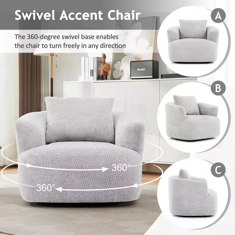 Fauteuil d'appoint pivotant rembourré