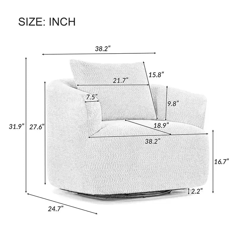 Swivel Barrel Chair Upholstered Accent Sofa Chair