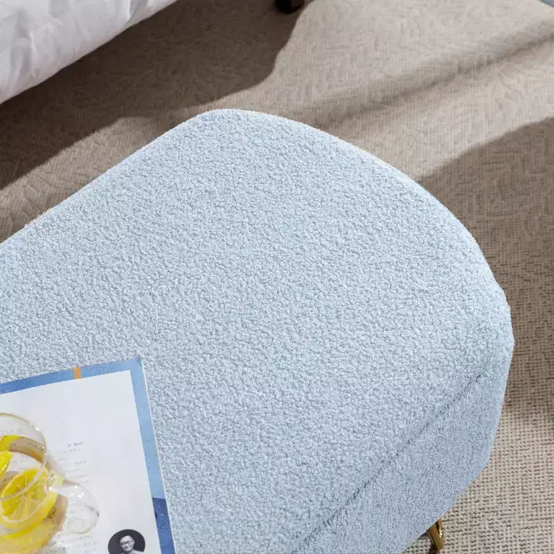 Banc de lit/coffre de rangement en fausse fourrure