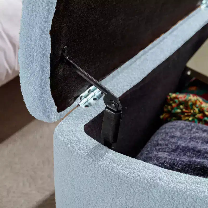 Banc de lit/coffre de rangement en fausse fourrure