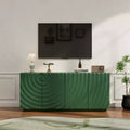 Clihome Sideboard Buffet Cabinet 59Green Accent Cabinet with 4 Doors Mid Century Modern Pantry Cabinet Console Cabinet Cabinet for Entryway