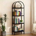 Bookshelf Arched Bookshelf 5 Tier Bookcase Industrial Open Book Shelves for Living Room Modern Freestanding Display Shelving Unit Storage Rack