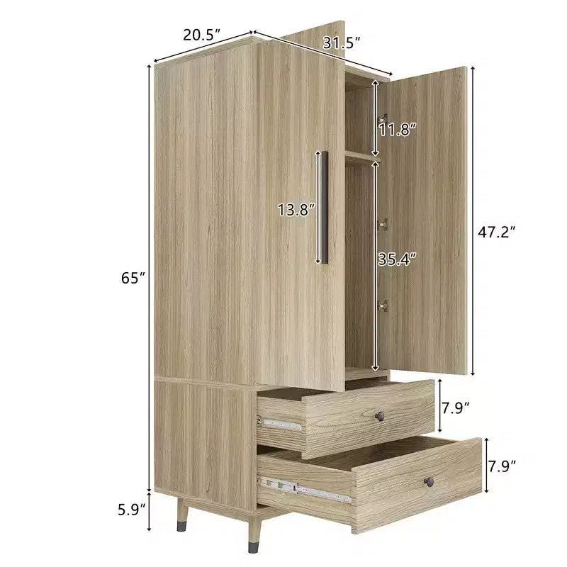 Armoire en chêne avec tiroirs