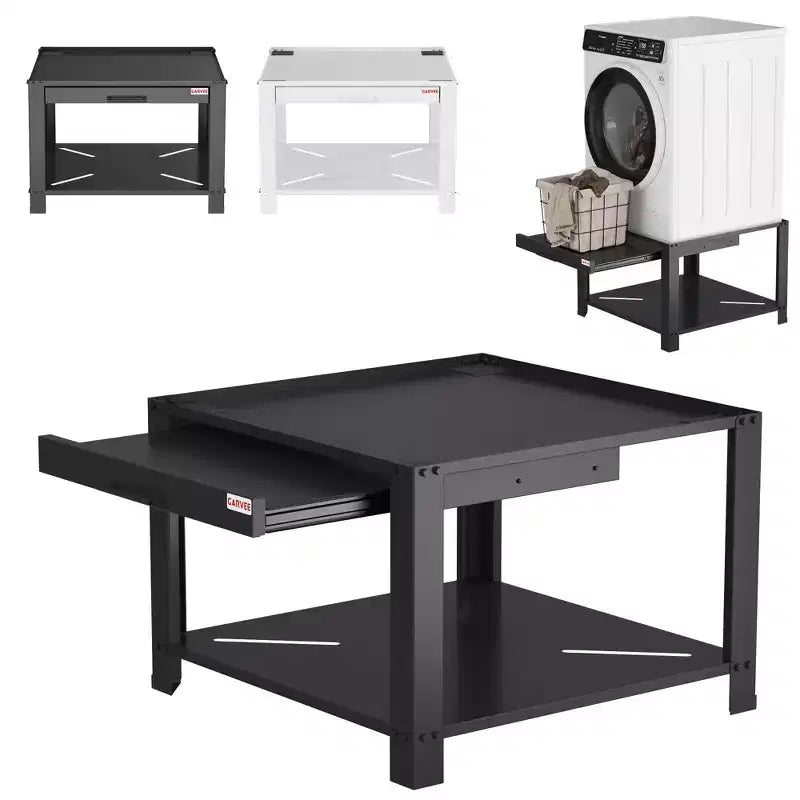 Washer and Dryer Pedestals with Basket Shelf 20 Hight Laundry Pedestal with Adjustable Anti-Vibration Pads